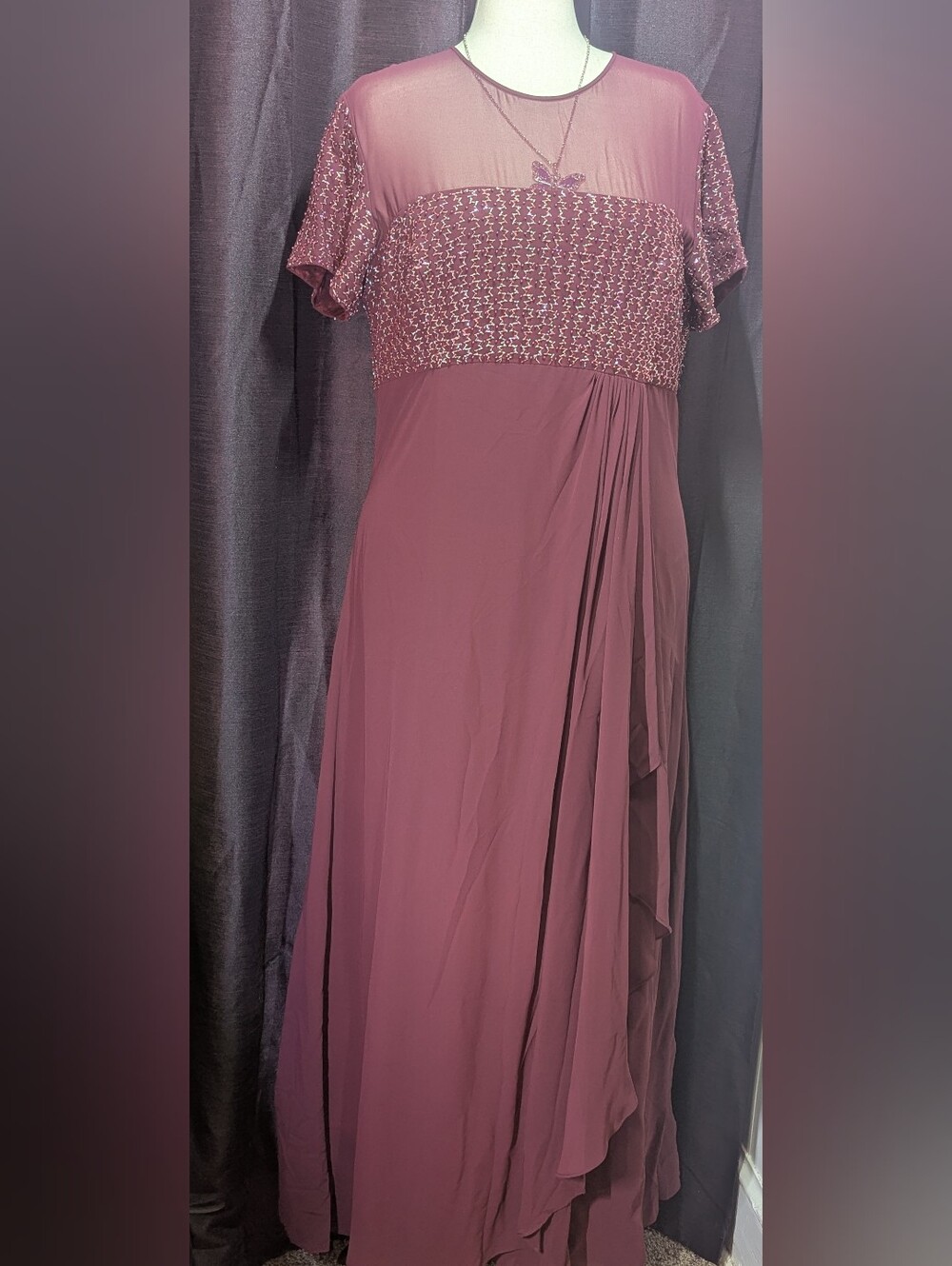 CATERINA COLLECTION Beaded Chiffon Gown XL?